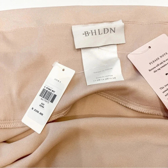 BHLDN Anthropologie Freya satin charmeuse dress beige oyster size 20 NWT - Picture 10 of 14